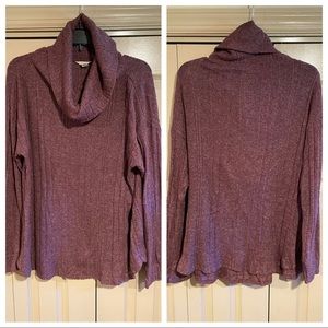 Purple Caslon Cowl Neck Sweater
